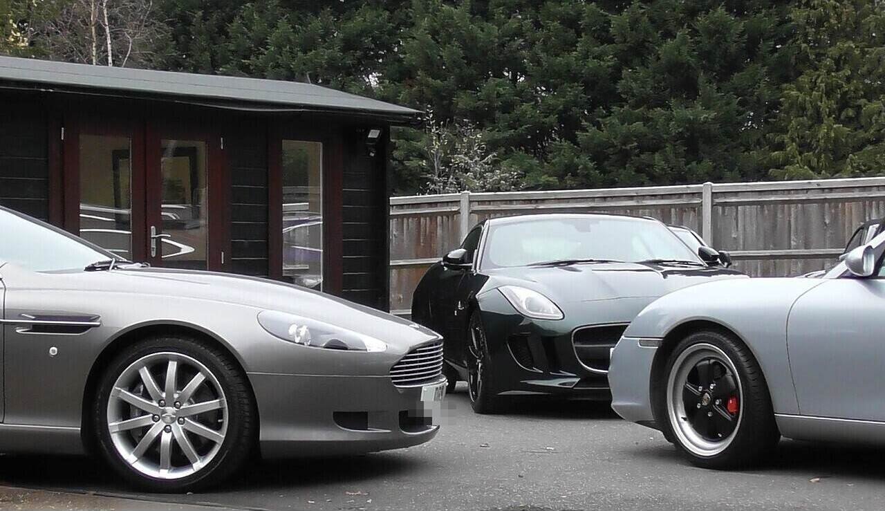 Sports cars on a dealer forecourt